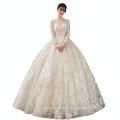 2020 newest style winter lace long sleeve floor length bridal wedding dress